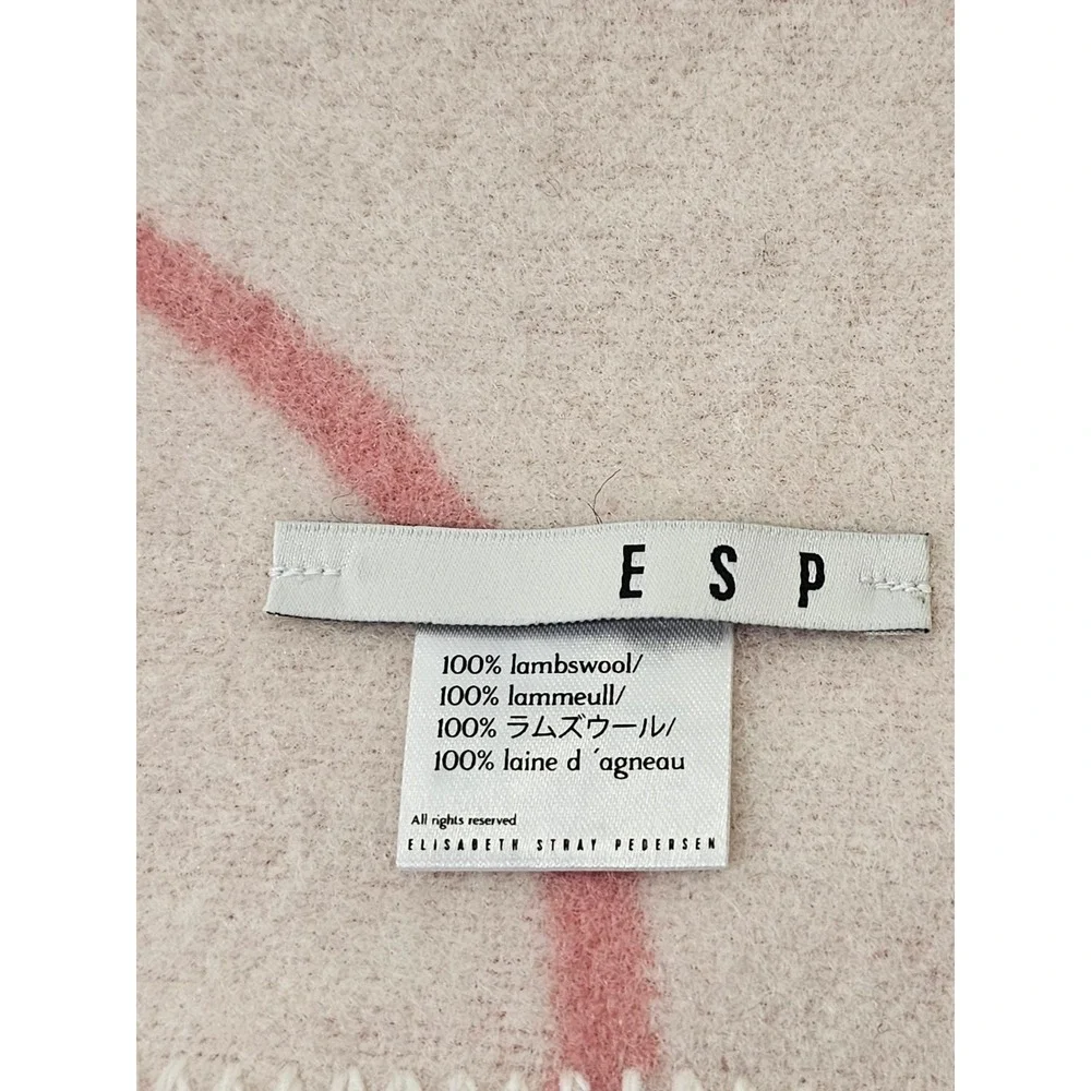 Elisabeth Stray Pedersen ESP‎ Oslo Lambswool Gear Up Scarf Wrap Blanket Lt Pink